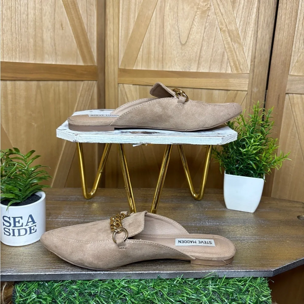 Steve Madden Women’s Tan Mules with Minimalist Design Size 6.5 - Picture 1 of 4